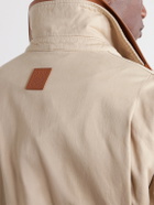 LOEWE - Paula's Ibiza Leather-Trimmed Cotton-Twill Blouson Jacket - Neutrals