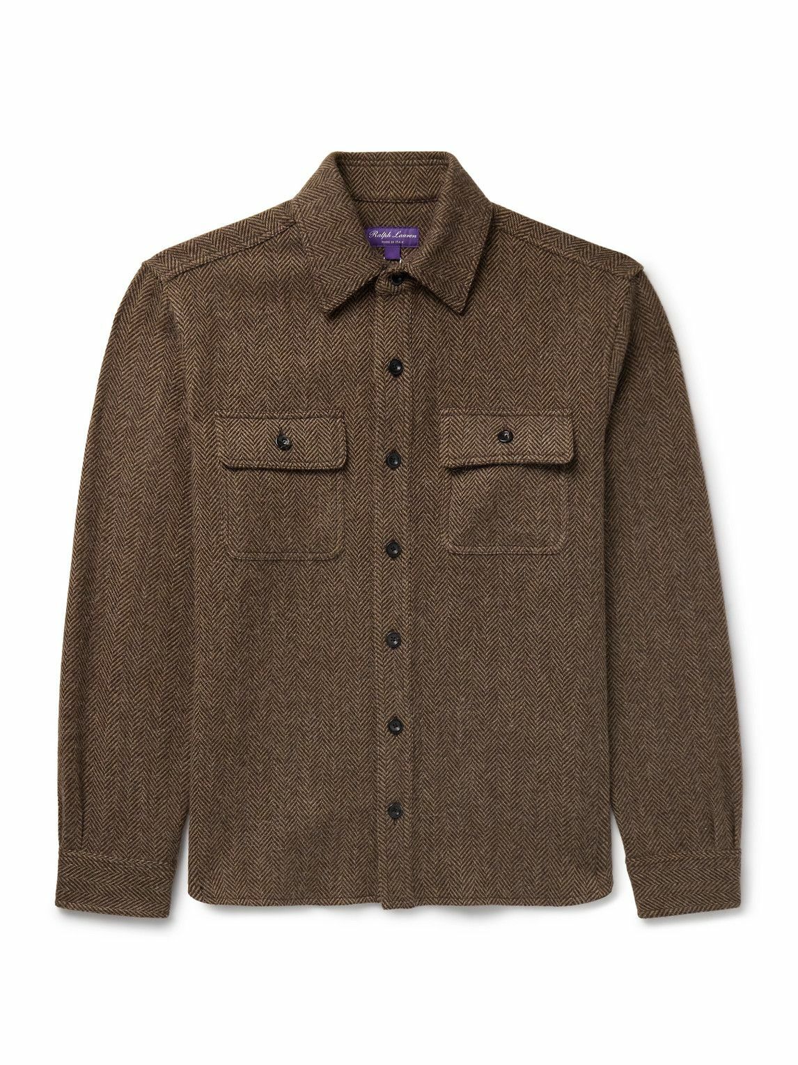 Ralph Lauren Purple label - Edmund Herringbone Wool and Cashmere