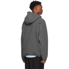 Off-White Grey Polar Fleece Hooded Anorak Jacket