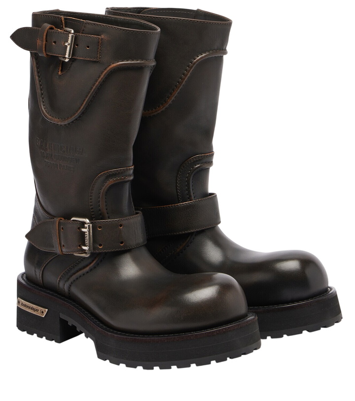 Photo: Balenciaga Venom debossed leather boots