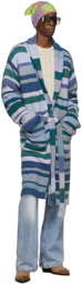 The Elder Statesman Blue & Green Stripe Super Soft Robe