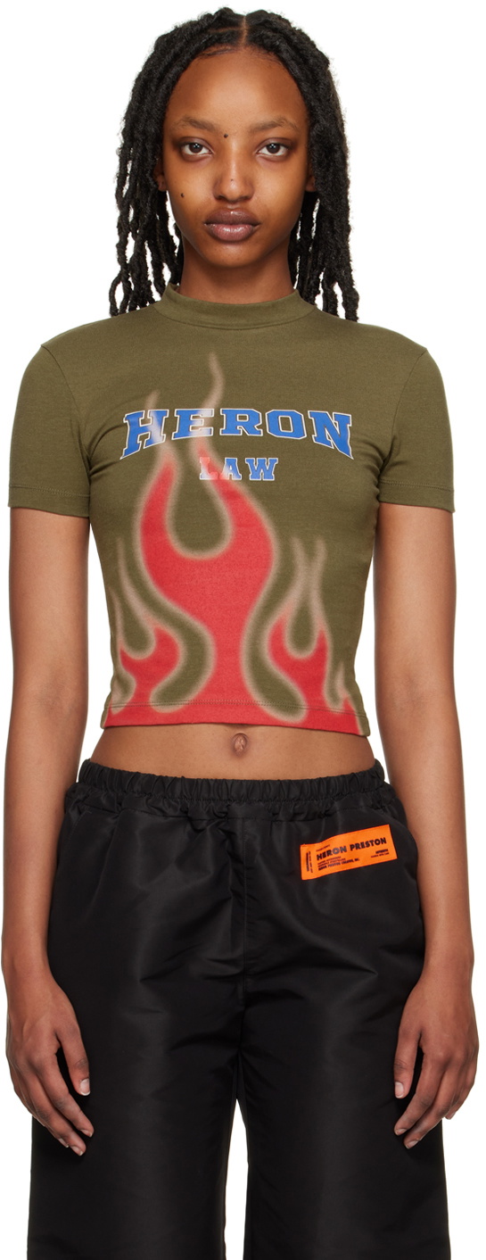 Heron Preston Green 'Law Flames' Baby T-Shirt