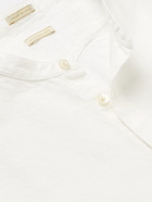 Massimo Alba - Noto2 Grandad-Collar Cotton and Linen-Blend Jacquard Shirt - White