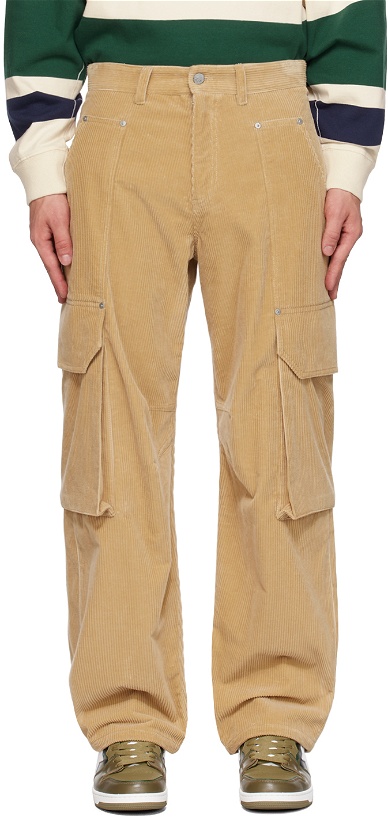 Photo: Palm Angels Beige Relaxed-Fit Cargo Pants