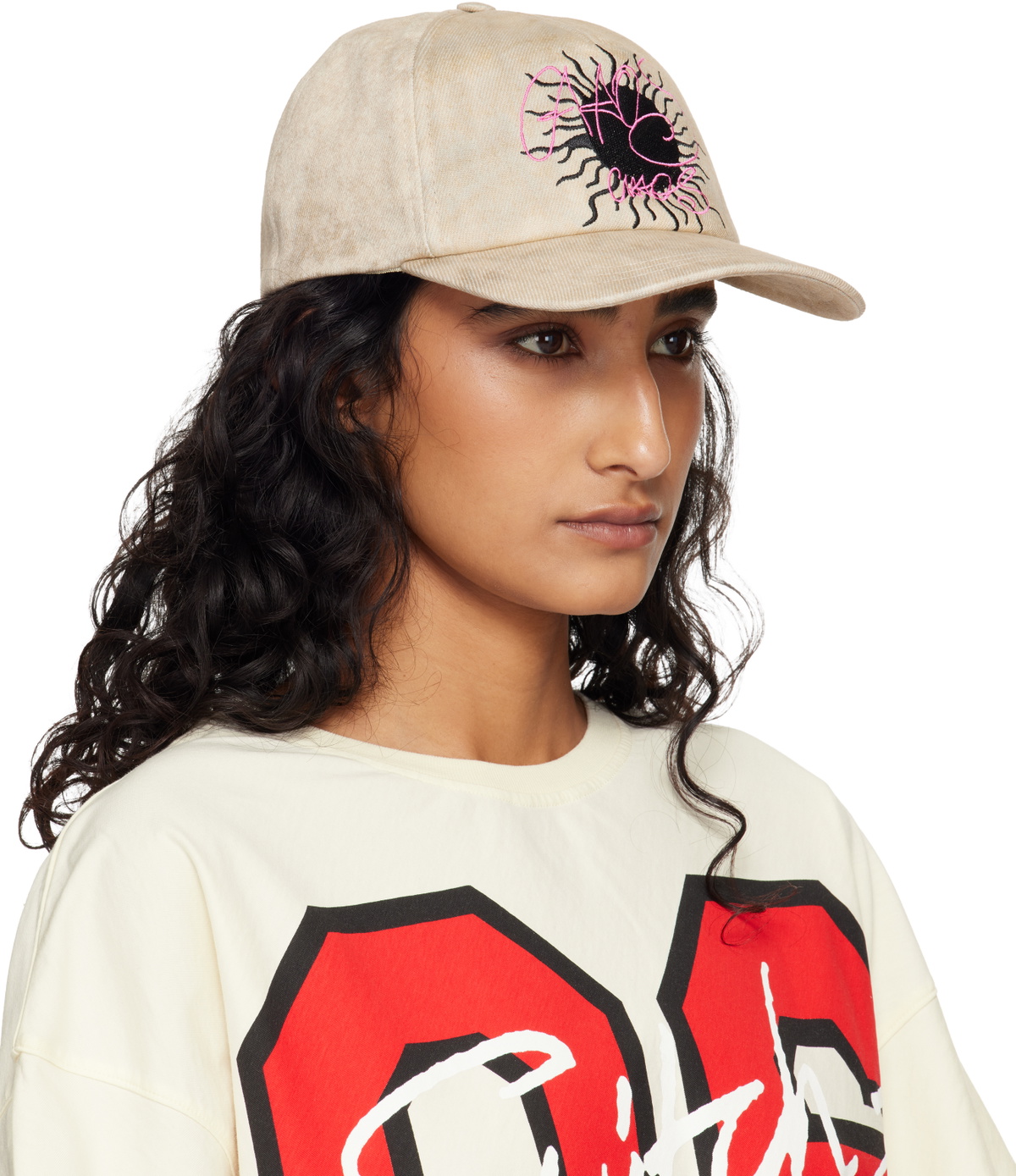 Vivienne Westwood Beige Marble Denim Baseball Cap
