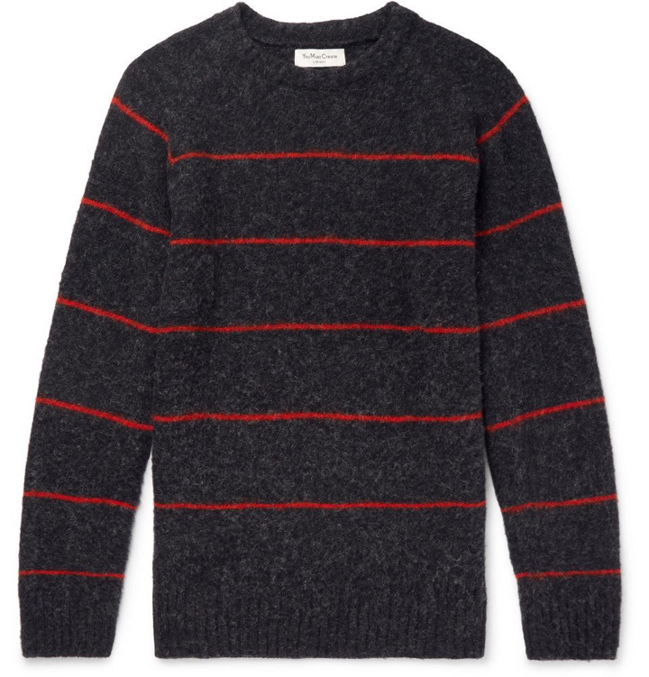 Photo: YMC - Striped Wool Sweater - Men - Charcoal