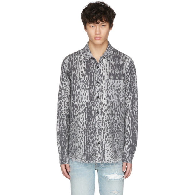 Photo: Amiri Grey Flannel Leopard Shirt