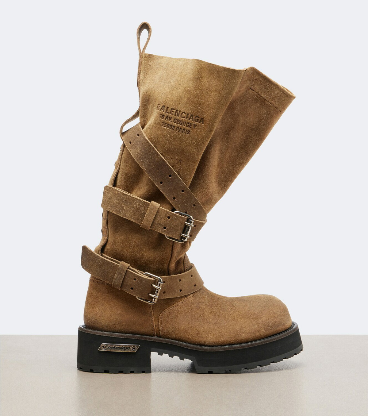 Balenciaga Venom suede biker boots