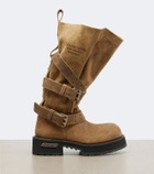 Balenciaga Venom suede biker boots