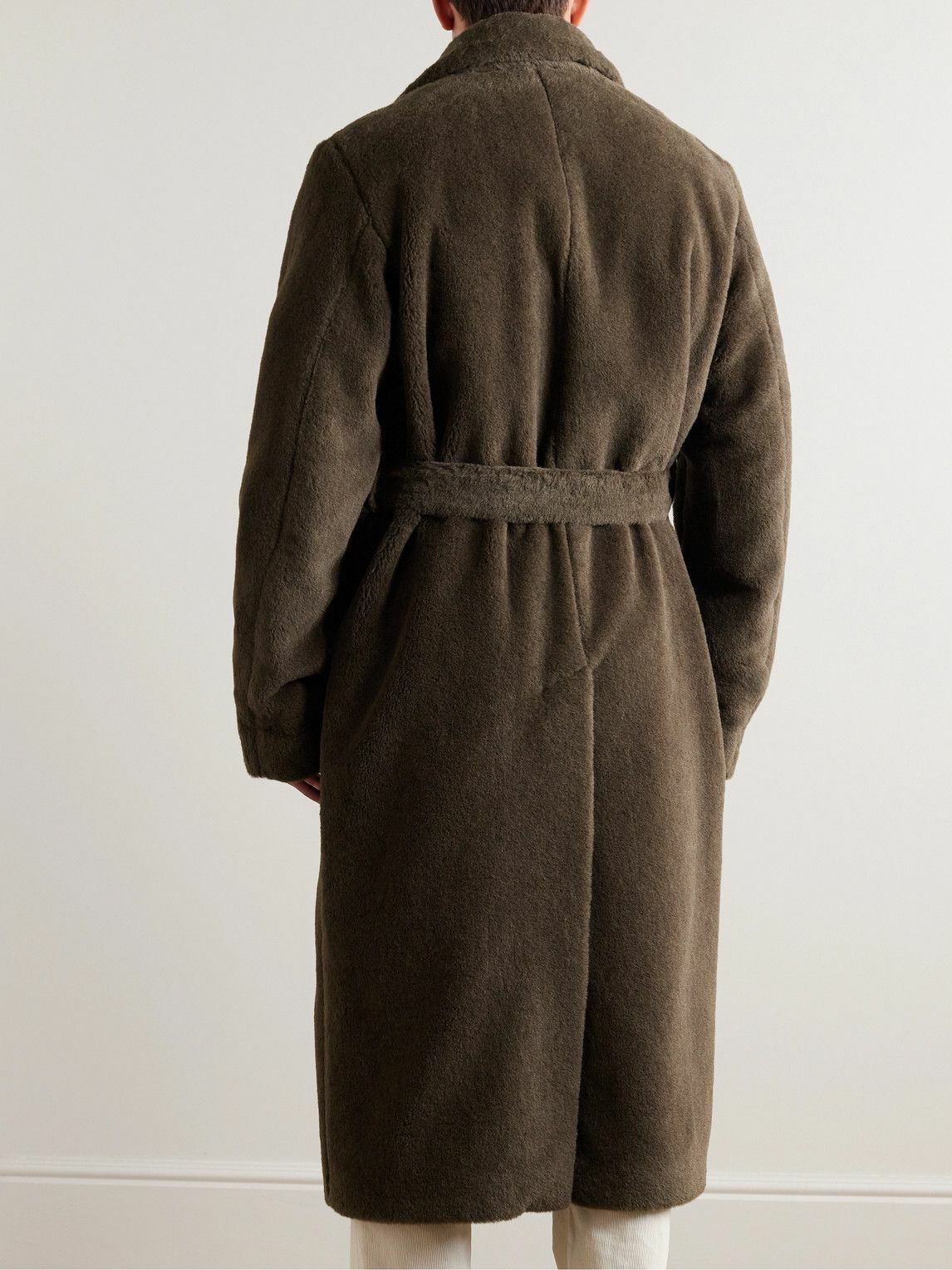 Richard James - Belted Double-Breasted Alpaca Coat - Brown