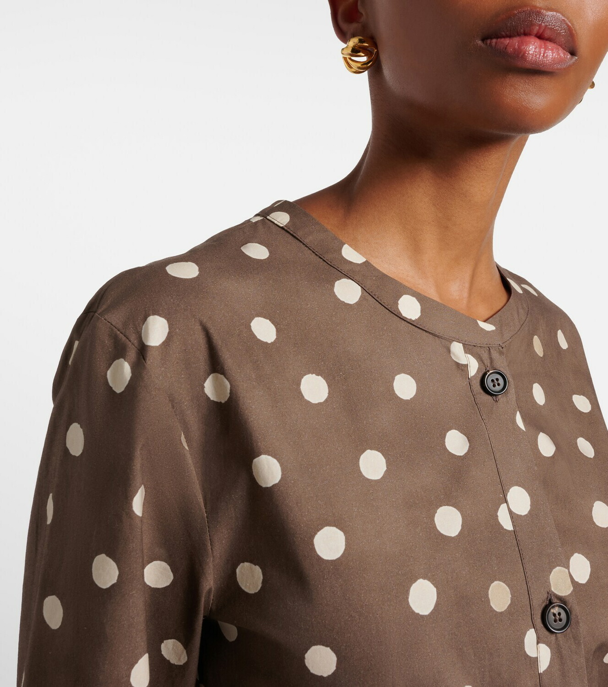 'S Max Mara Pesche polka-dot cotton shirt dress