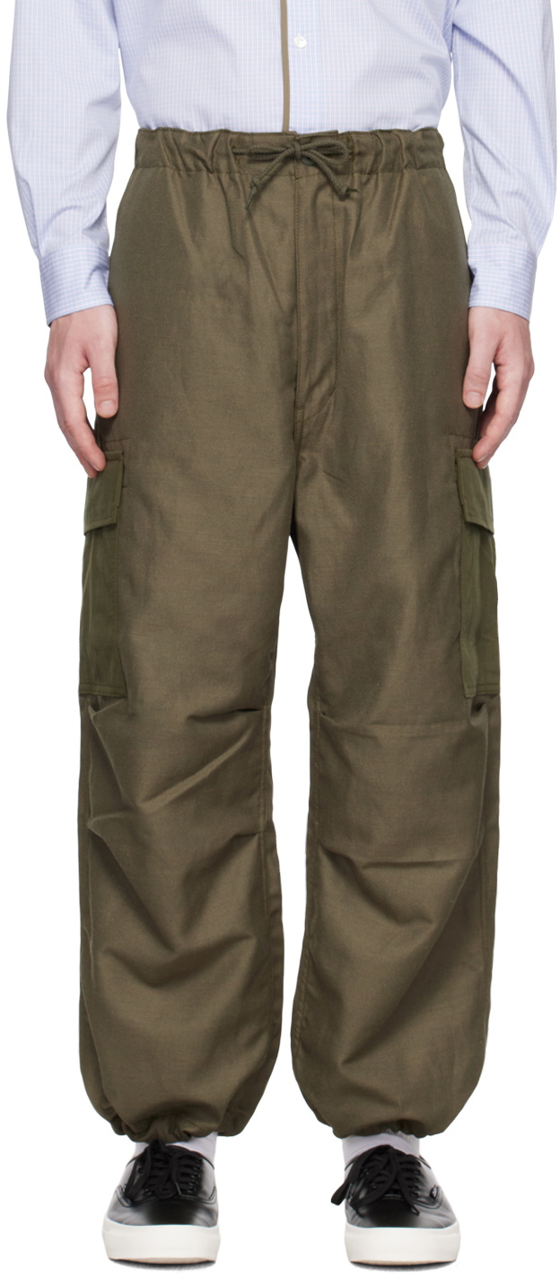 Comme des Garçons Homme Khaki Drawstring Cargo Pants Comme des Garcons