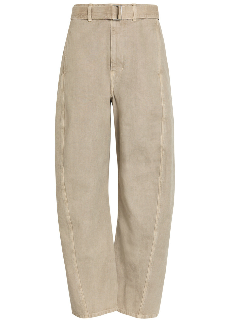 Lemaire Twisted Belted Denim Trousers Natural