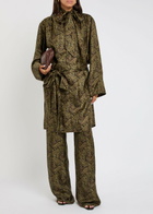 Yves Saint Laurent Paisley Silk-twill Midi Dress Green