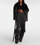 Y/Project Paneled cropped faux leather jacket