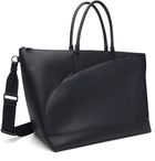 Lacoste Black 'Club Lacoste' Grain Leather Weekend Tote