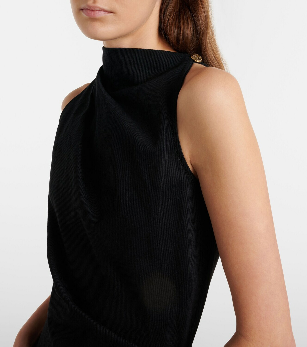 McQueen Draped cotton minidress