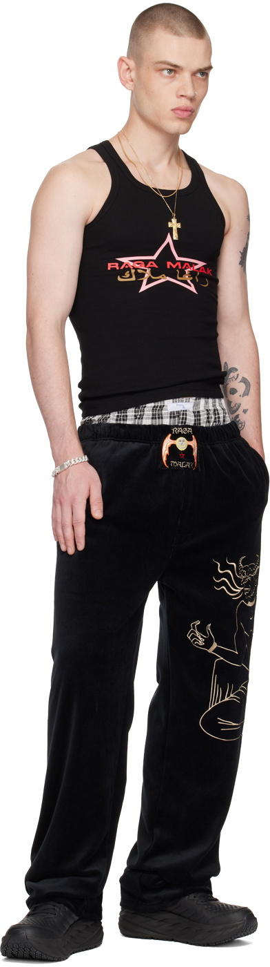 Raga Malak Black Embroidered Lounge Pants