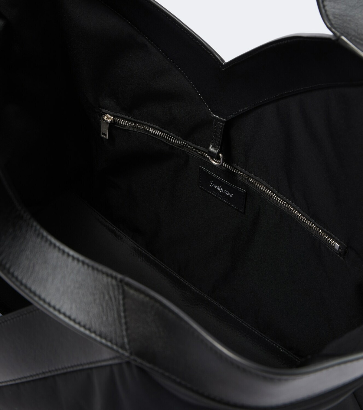 Saint Laurent Y Large leather-trimmed tote bag