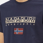 Napapijri Men's Logo Flag T-Shirt in Blue Marine