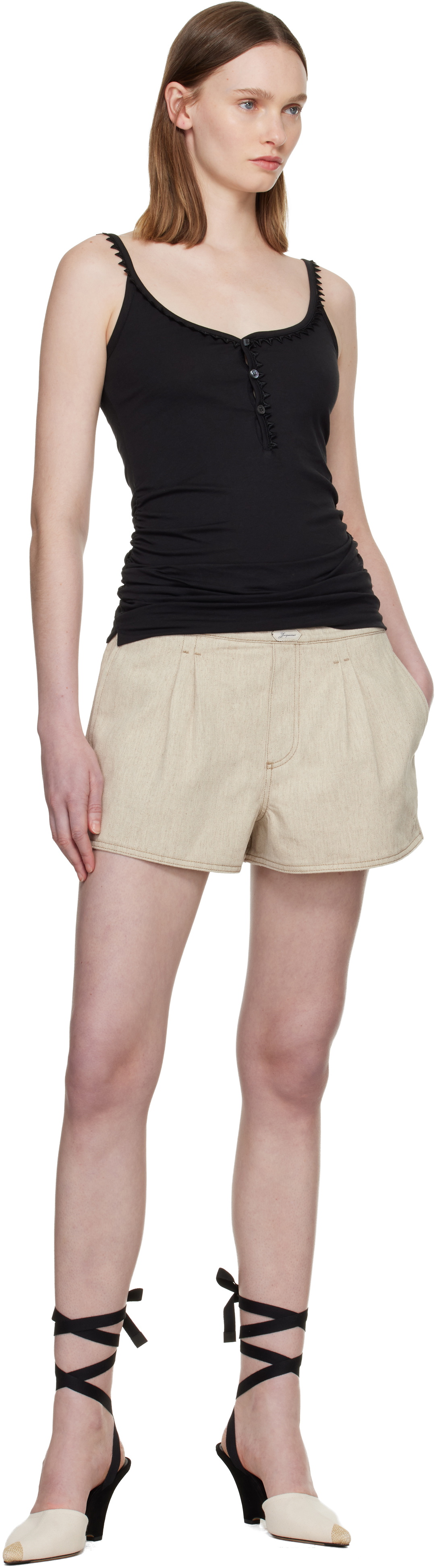 JACQUEMUS Beige 'The Amelo de-Nîmes' Denim Shorts