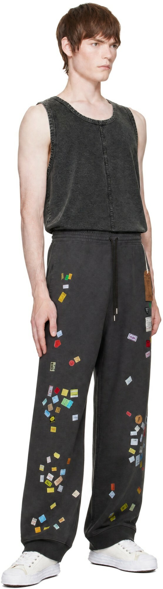 Maison MIHARA YASUHIRO Gray Price Tag Sticker Printed Sweatpants