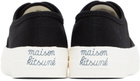 Maison Kitsuné Black Canvas Laced Low-Top Sneakers