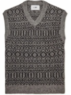 NN07 - Hugo Alpaca-Blend Jacquard Sweater Vest - Gray