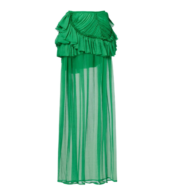Photo: Dries Van Noten Ruffled silk muslin maxi skirt