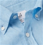 Dunhill - Button-Down Collar Linen Shirt - Blue
