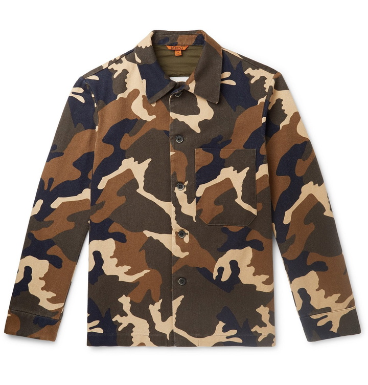 Photo: Barena - Camouflage-Print Cotton-Twill Overshirt - Green