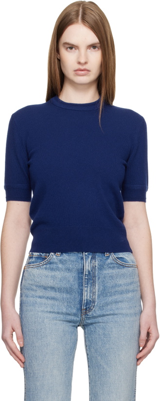 Photo: Jil Sander Blue Lightweight Wool Knit T-Shirt
