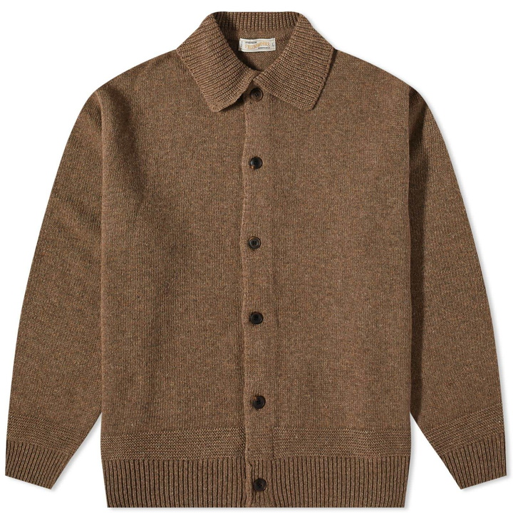 Photo: FrizmWORKS Men's Wool Knit Cardigan Jacket in Mocha