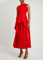 Solace London Severny Crepe Midi Dress Red