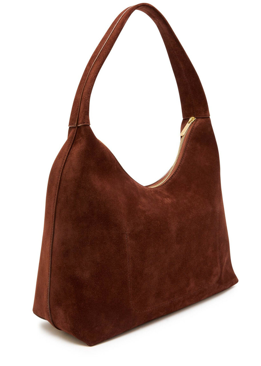 Mansur Gavriel Candy Hobo Suede Shoulder bag - Chocolate - One Size