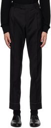 Brioni Black Pleated Trousers