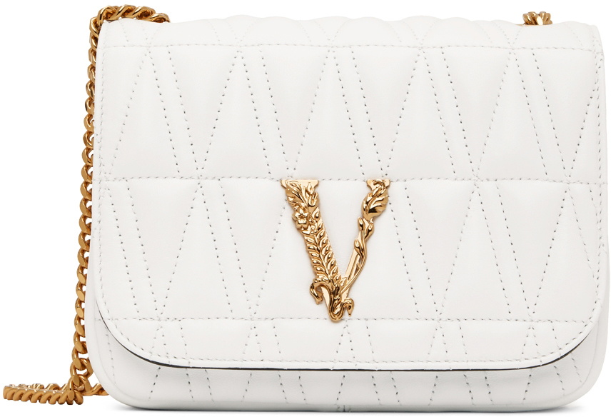 Versace Virtus Leather Evening Shoulder Bag