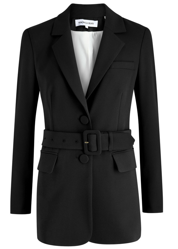 Photo: Veronica Beard Ryanne Dickey Belted Stretch-twill Blazer Black