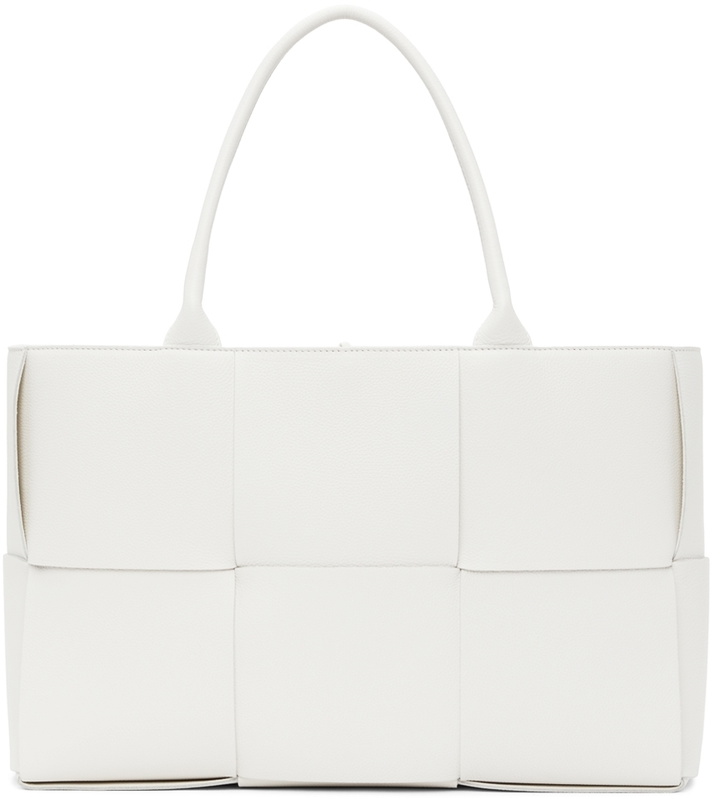 Photo: Bottega Veneta White Intrecciato Arco Tote