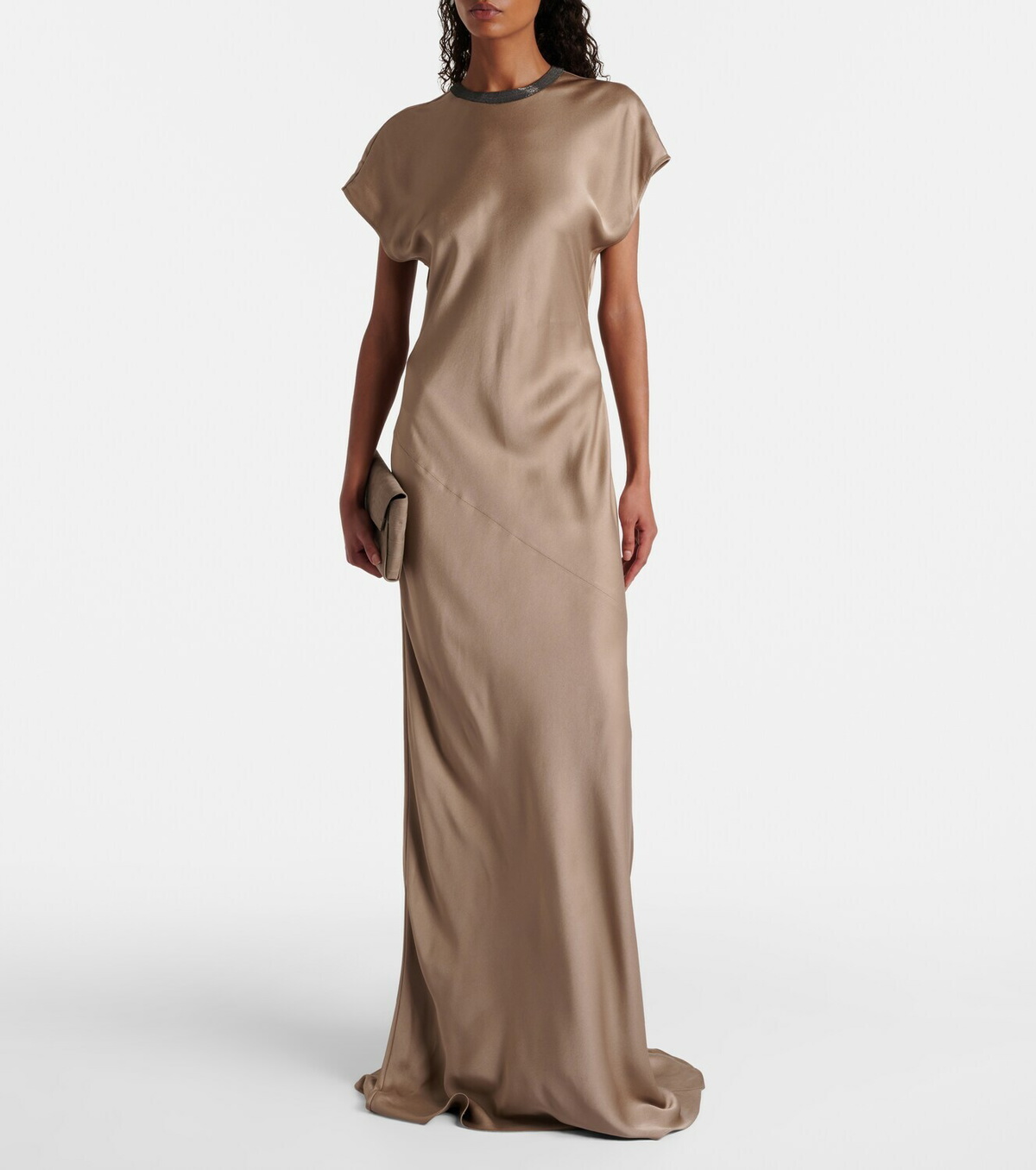 Brunello Cucinelli Monili satin gown