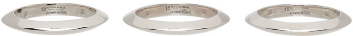 Photo: Bottega Veneta Silver Band Ring Set