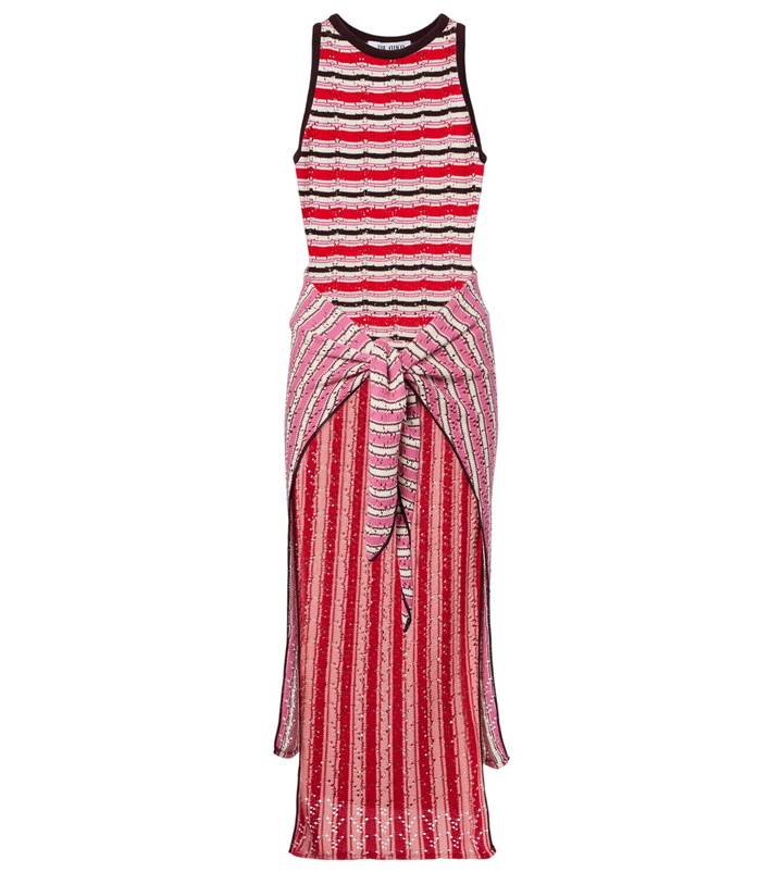 Photo: The Attico Striped crochet cotton midi dress