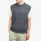 Norse Projects Men's Manfred Wool Cotton Rib Vest in Scoria Blue