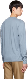 TOM FORD Blue Embroidered Long Sleeve T-Shirt