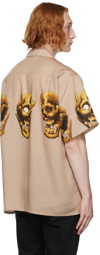 WACKO MARIA Beige 56 Tattoo Studio Edition 'Guilty Parties' Short Sleeve Shirt