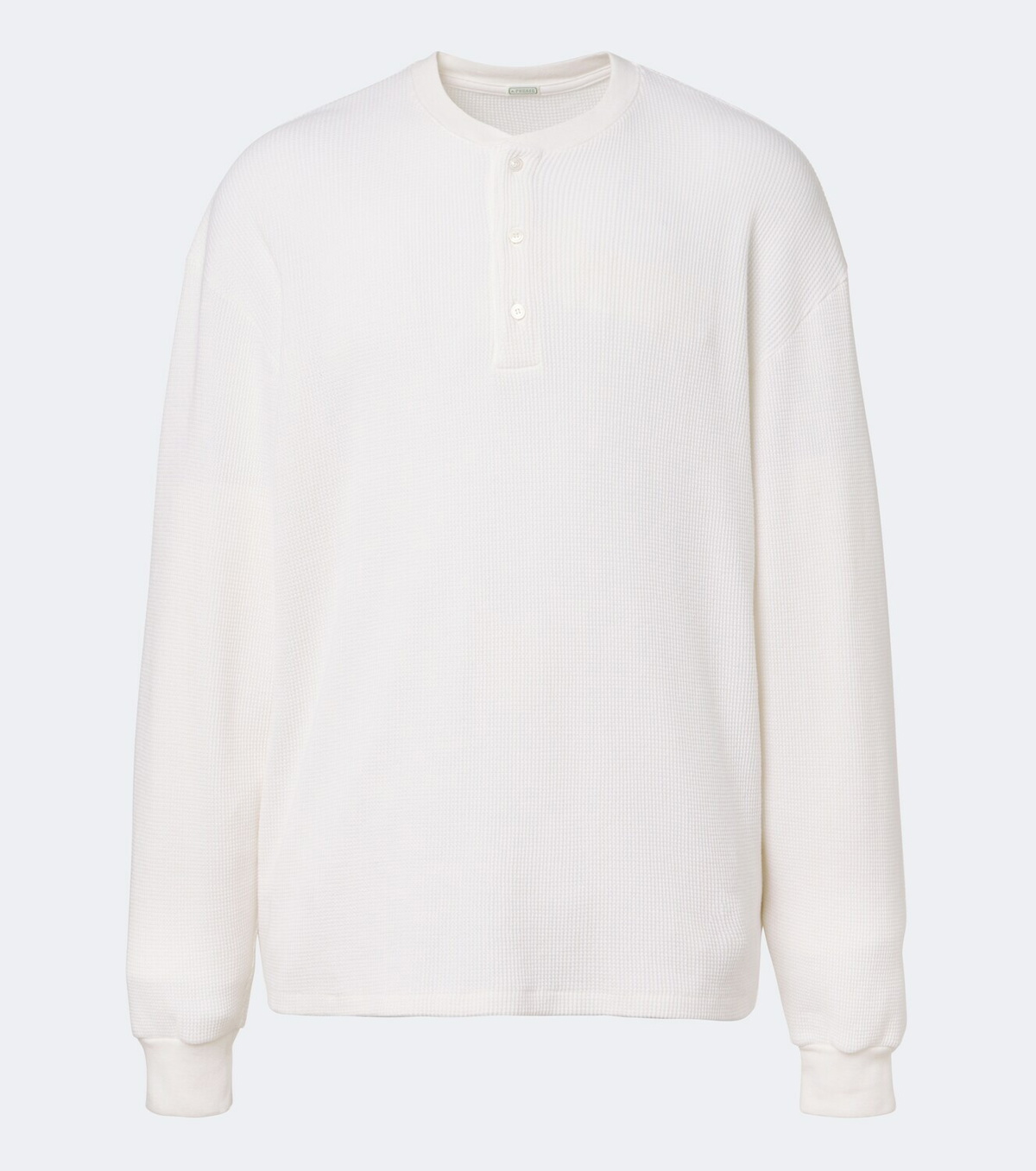 A.Presse Waffle-knit cotton-blend Henley shirt