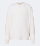 A.Presse Waffle-knit cotton-blend Henley shirt