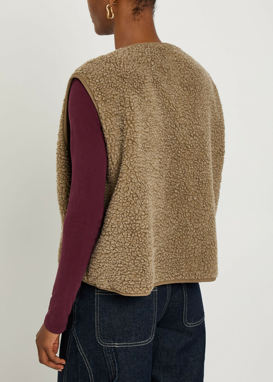 American Vintage Hoktown Fleece Vest Light Brown