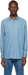 AURALEE Blue Super Light Denim Shirt
