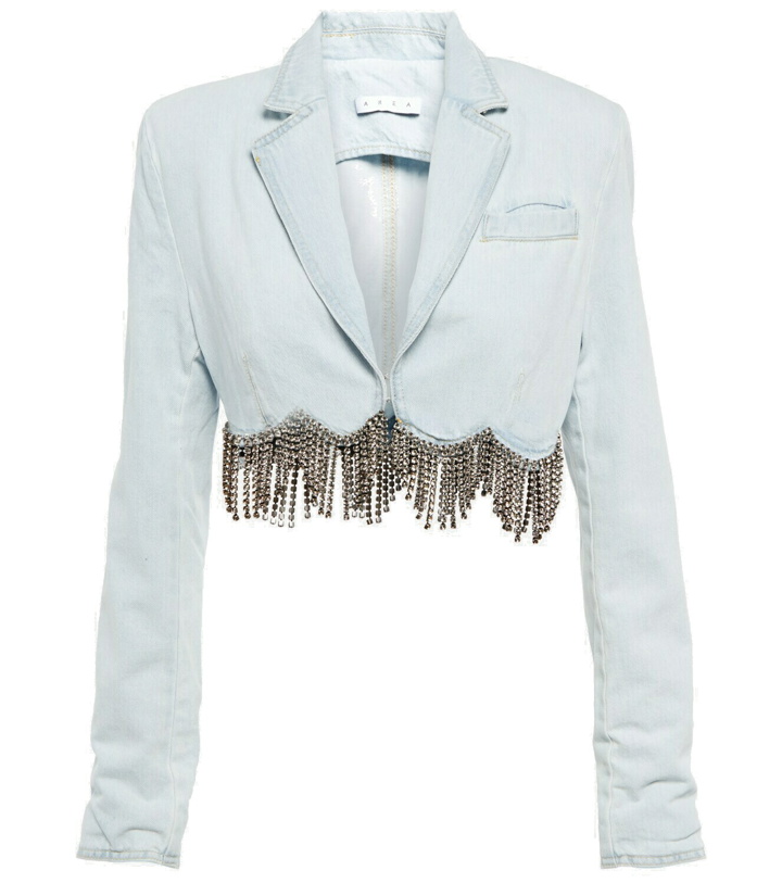 Photo: Area - Embellished cropped denim blazer